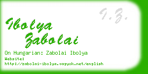 ibolya zabolai business card